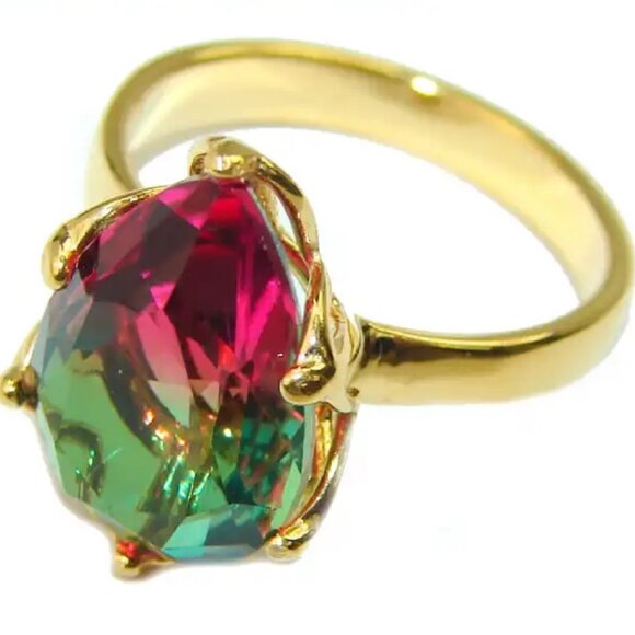 Tourmaline Ring in 18K Gold Over Sterling Silver - Picture 3 of 8